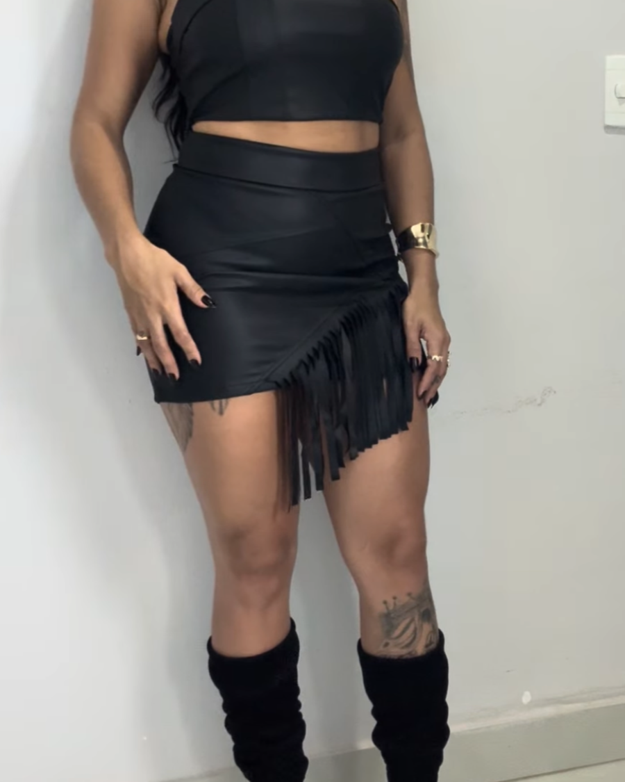 SAIA COURO FRANJA