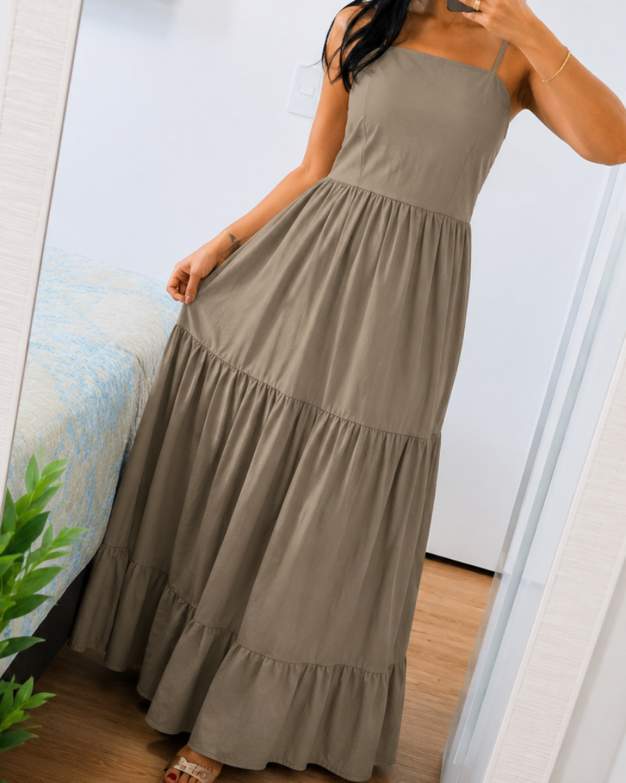 Vestido longo com bojo