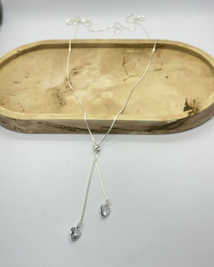 Conjunto coração com cristal