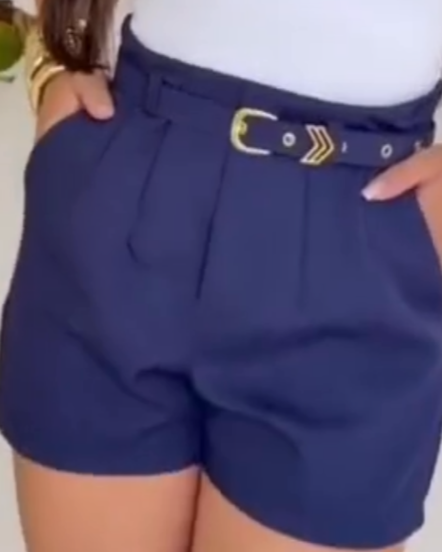 Short Feminino Alfaiataria Cintura Alta